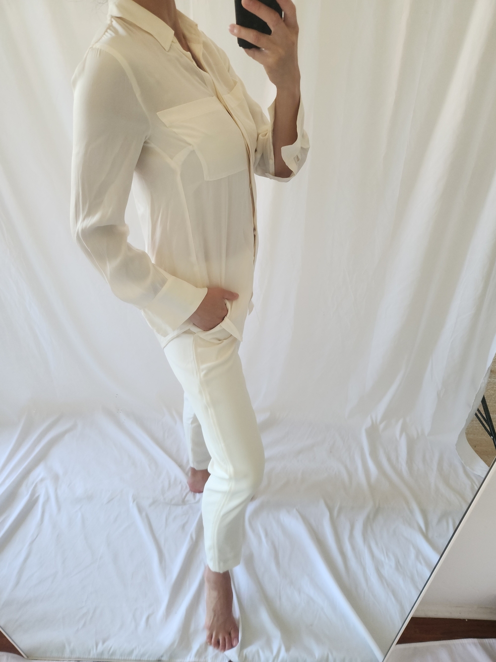 J. Crew Cream Button-Down Silk Blouse - Picture 3 of 9